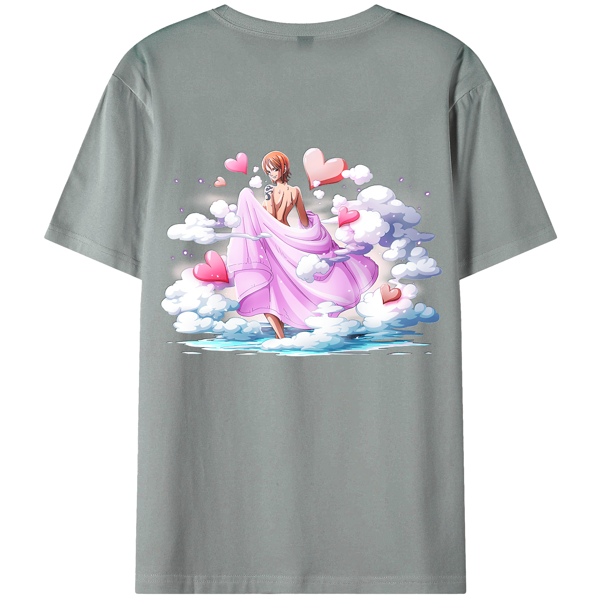 （画像用） ワンピース ナミ ONE PIECE Nami 綿100％ メンズ半袖Tシャツ（バックプリント） 通気性